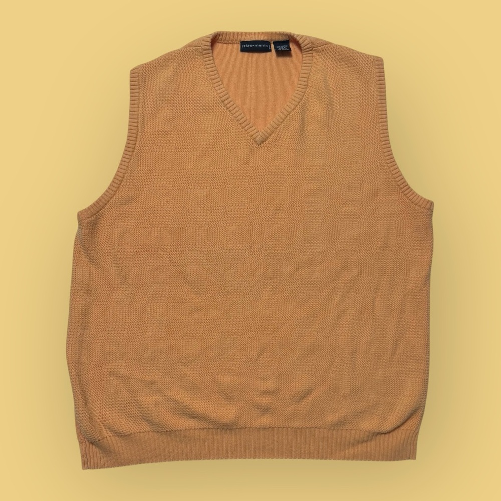 Vintage 90’s Pale Orange Sweater Vest Golf